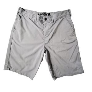 Nike X Hurley Shorts Mens Size 34 Gray Casual Chino Golf Pockets Dri-Fit Stretch